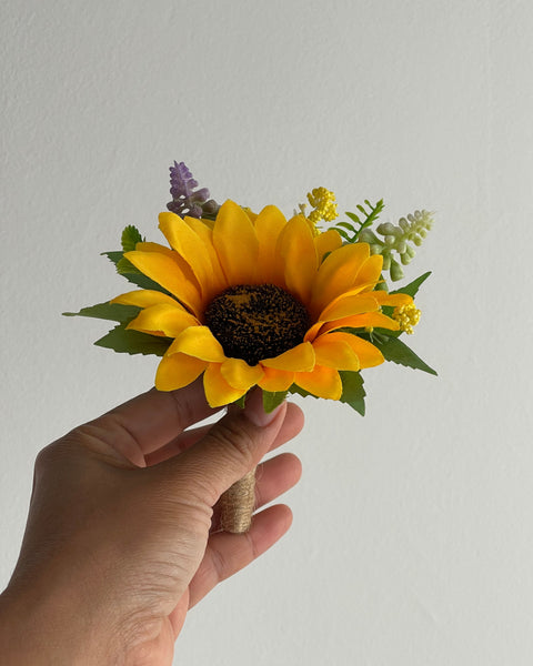 Sunflower Wrist Corsage & Boutonnière