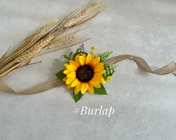 Sunflower Wrist Corsage & Boutonnière