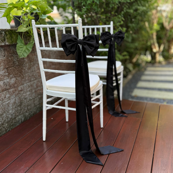 Black Chair Bow for Church Pew, Aisle & Event Décor