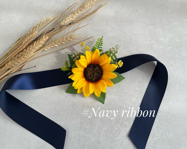 Sunflower Wrist Corsage & Boutonnière