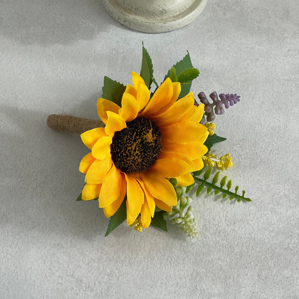 Sunflower Wrist Corsage & Boutonnière