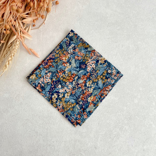 Tie for Wedding Blue Floral Woodland Necktie