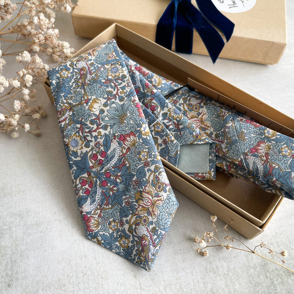 Liberty London Necktie Strawberry Thief Father’s Day Gift Neck Tie Mens Gift