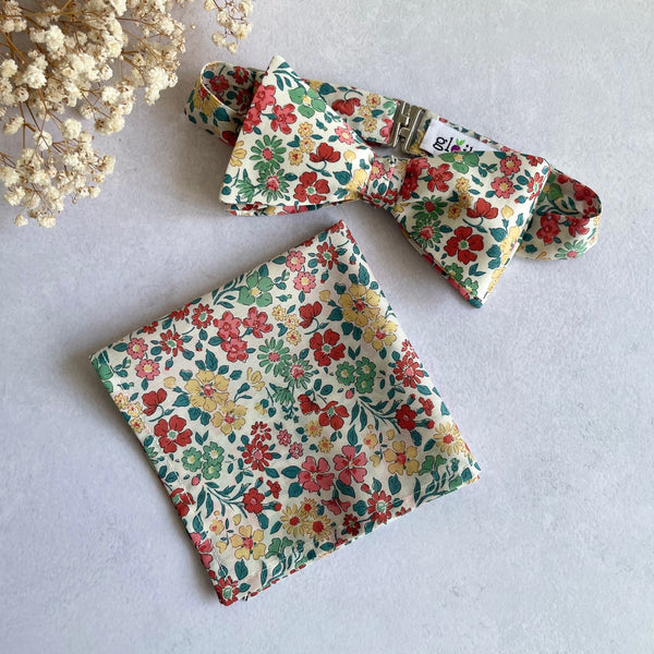 Liberty Print Floral Bow tie for Kid and Men Garden Wedding Tie