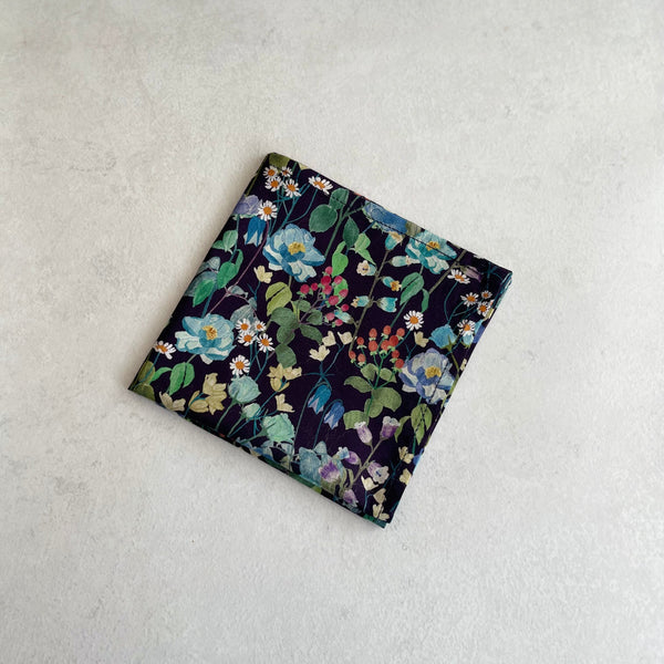 Wildflower Necktie Spring & Summer Wedding Navy Floral Neck Tie for Groom and Groomsmen