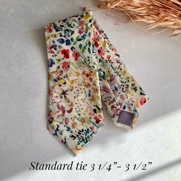 Wildflower Tie for Wedding Floral Necktie Premium Gift for Him