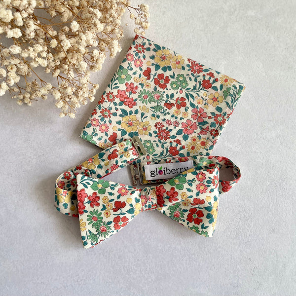 Liberty Print Floral Bow tie for Kid and Men Garden Wedding Tie