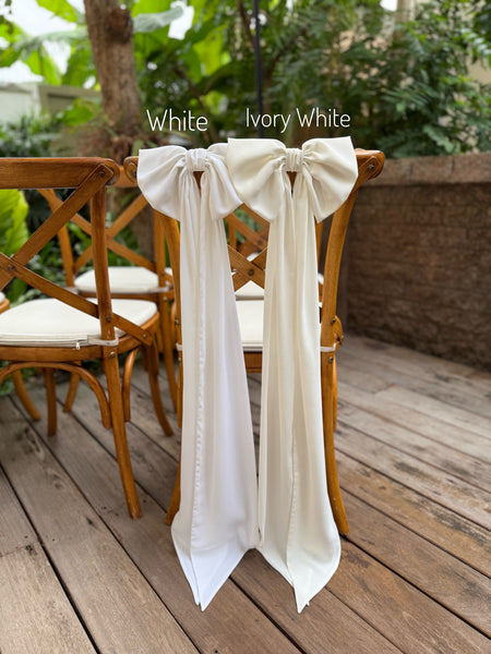 White/Ivory White Aisle Chair Bow Marker Church Pew Decor for Wedding Chair Decoration