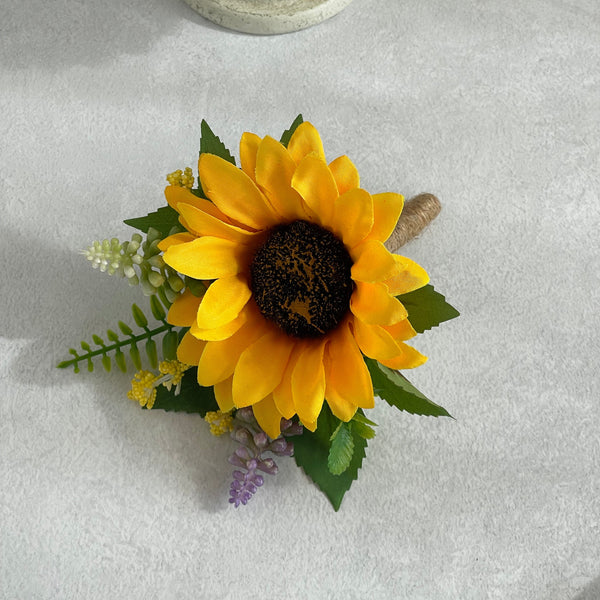 Sunflower Wrist Corsage & Boutonnière