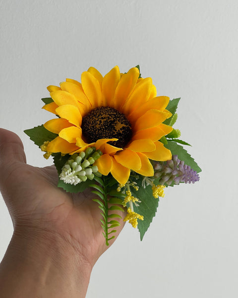 Sunflower Wrist Corsage & Boutonnière
