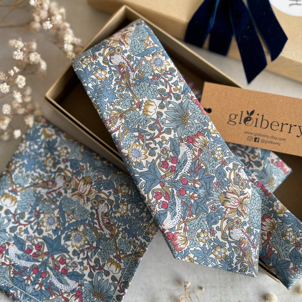 Liberty London Necktie Strawberry Thief Father’s Day Gift Neck Tie Mens Gift