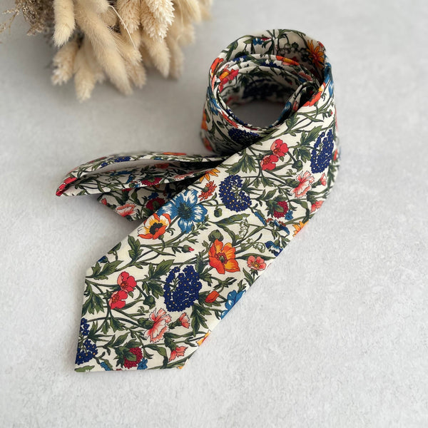 Wildflower Tie for Wedding Botanical Flower Necktie Summer Wedding Groom and Groomsmen Floral Necktie Tie