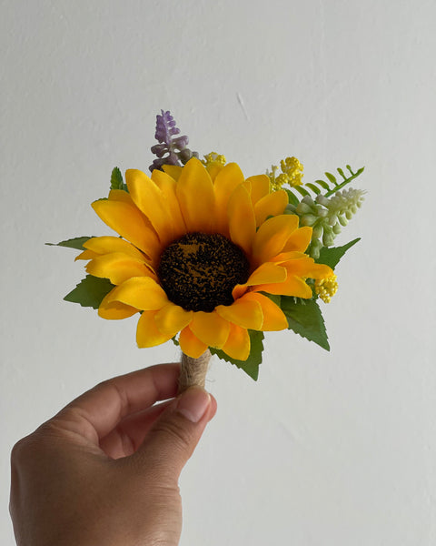 Sunflower Wrist Corsage & Boutonnière