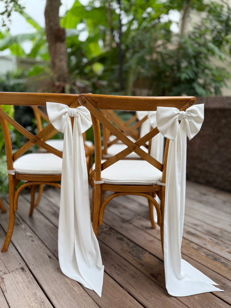 White/Ivory White Aisle Chair Bow Marker Church Pew Decor for Wedding Chair Decoration