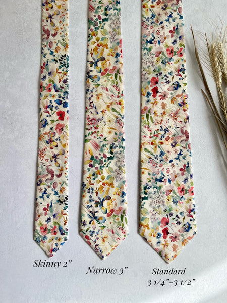 Wildflower Tie for Wedding Floral Necktie Premium Gift for Him