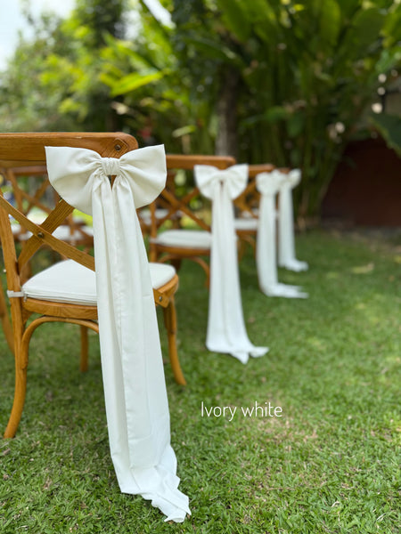 White/Ivory White Aisle Chair Bow Marker Church Pew Decor for Wedding Chair Decoration