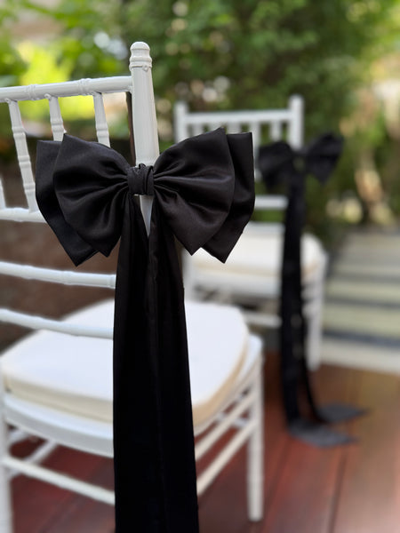 Black Chair Bow for Church Pew, Aisle & Event Décor