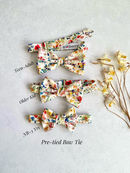 Wildflower Bow tie and Pocket Square for Wedding