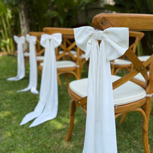 White/Ivory White Aisle Chair Bow Marker Church Pew Decor for Wedding Chair Decoration
