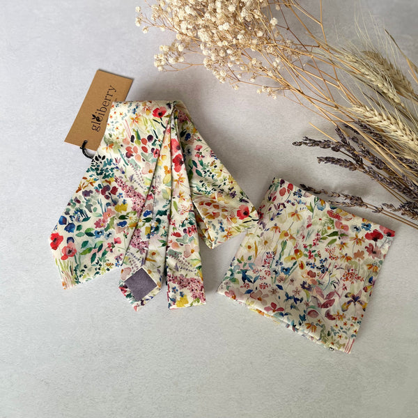 Wildflower Tie for Wedding Floral Necktie Premium Gift for Him