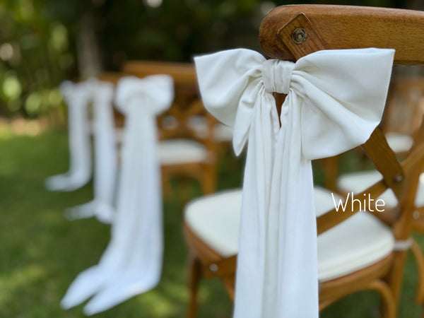 White/Ivory White Aisle Chair Bow Marker Church Pew Decor for Wedding Chair Decoration