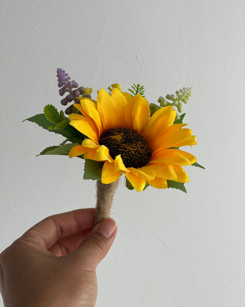 Sunflower Wrist Corsage & Boutonnière