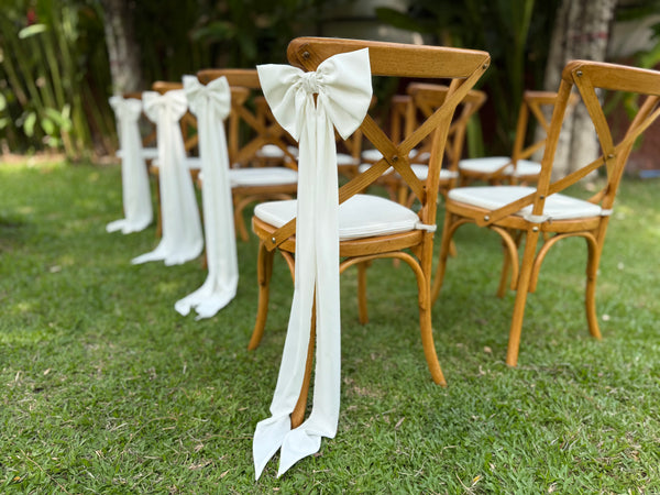 White/Ivory White Aisle Chair Bow Marker Church Pew Decor for Wedding Chair Decoration