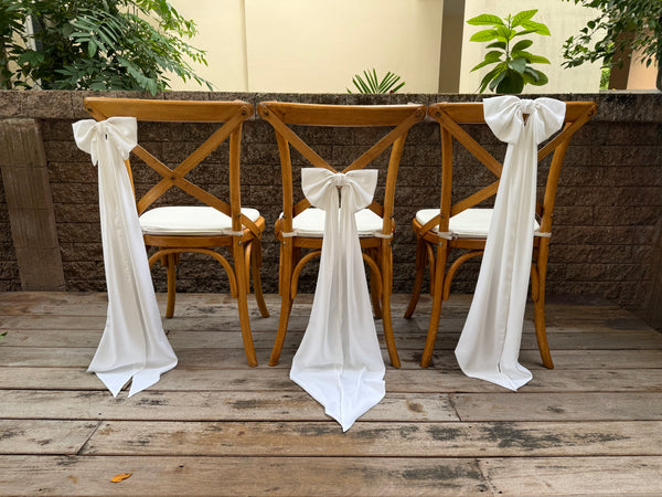 White/Ivory White Aisle Chair Bow Marker Church Pew Decor for Wedding Chair Decoration