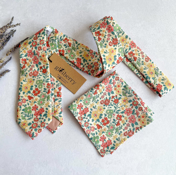 Floral Tie for Garden Wedding Spring/Summer Necktie