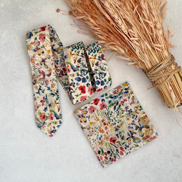 Wildflower Tie for Wedding Floral Necktie Premium Gift for Him