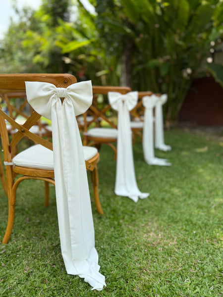 White/Ivory White Aisle Chair Bow Marker Church Pew Decor for Wedding Chair Decoration