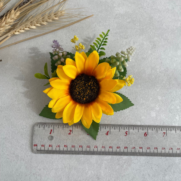 Sunflower Wrist Corsage & Boutonnière