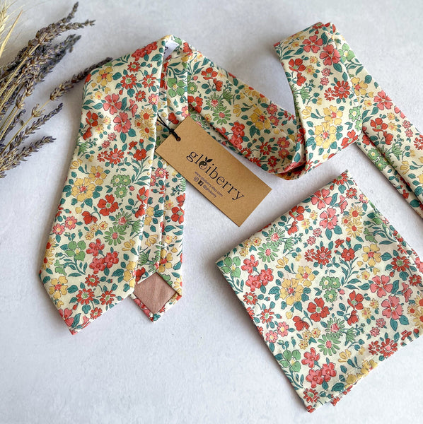 Floral Tie for Garden Wedding Spring/Summer Necktie