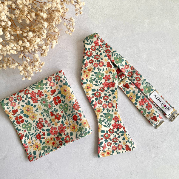 Liberty Print Floral Bow tie for Kid and Men Garden Wedding Tie
