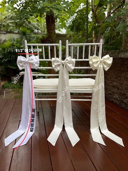 Wedding Chair Bow Decoration Satin Double Bow for Church Pew, Aisle & Event Décor