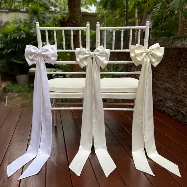 Wedding Chair Bow Decoration Satin Double Bow for Church Pew, Aisle & Event Décor