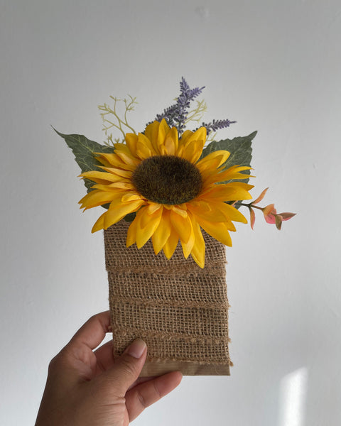 Sunflower Wrist Corsage & Pocket Boutonniere