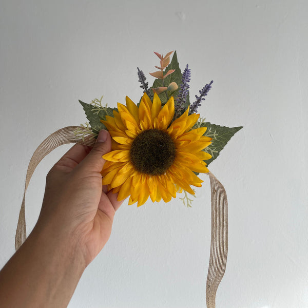 Sunflower Wrist Corsage & Pocket Boutonniere