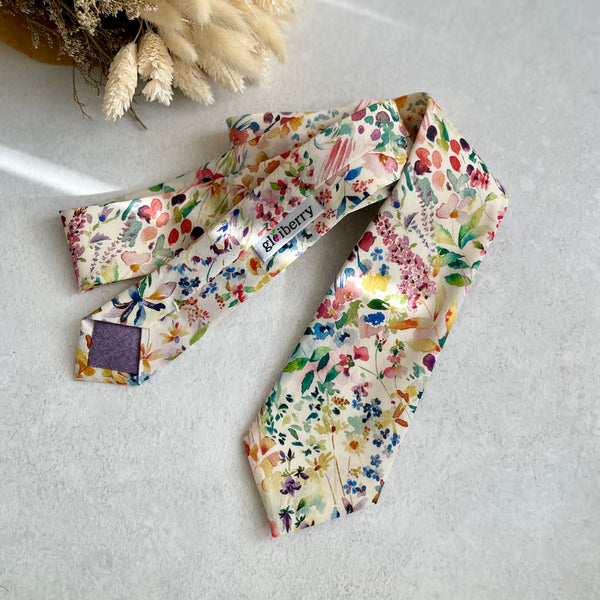 Wildflower Tie for Wedding Floral Necktie Premium Gift for Him