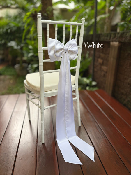 Wedding Chair Bow Decoration Satin Double Bow for Church Pew, Aisle & Event Décor