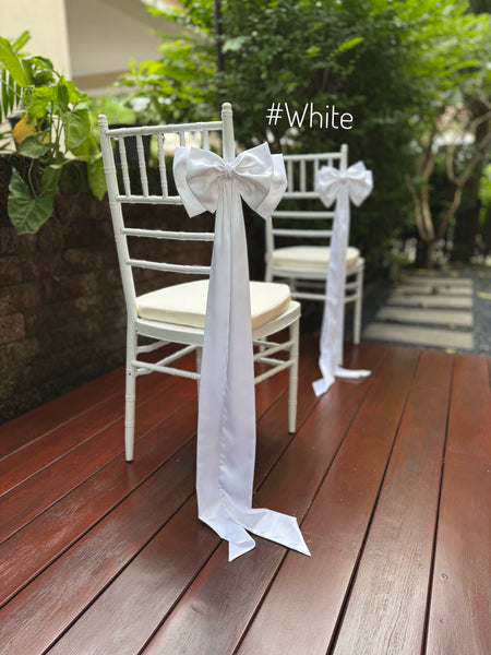 Wedding Chair Bow Decoration Satin Double Bow for Church Pew, Aisle & Event Décor