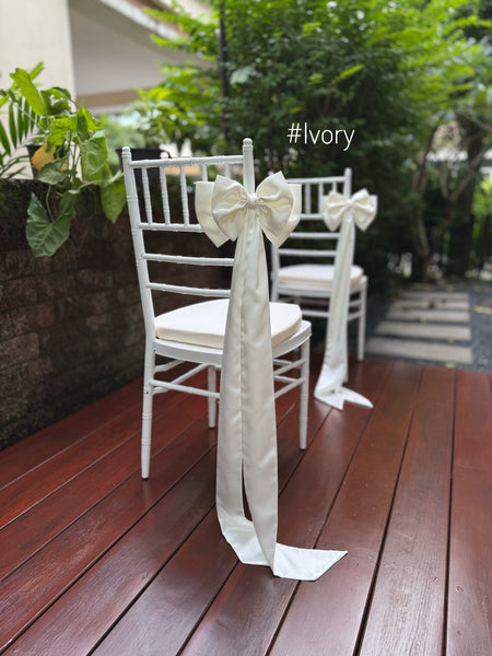 Wedding Chair Bow Decoration Satin Double Bow for Church Pew, Aisle & Event Décor
