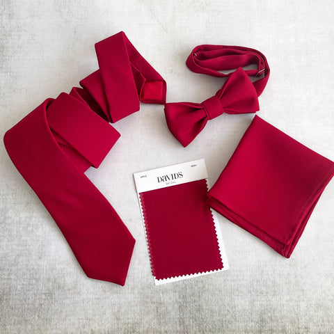 Apple Red Necktie, Bow tie & Pocket Square Match David’s Bridal “APPLE”