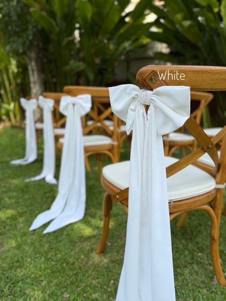 White/Ivory White Aisle Chair Bow Marker Church Pew Decor for Wedding Chair Decoration